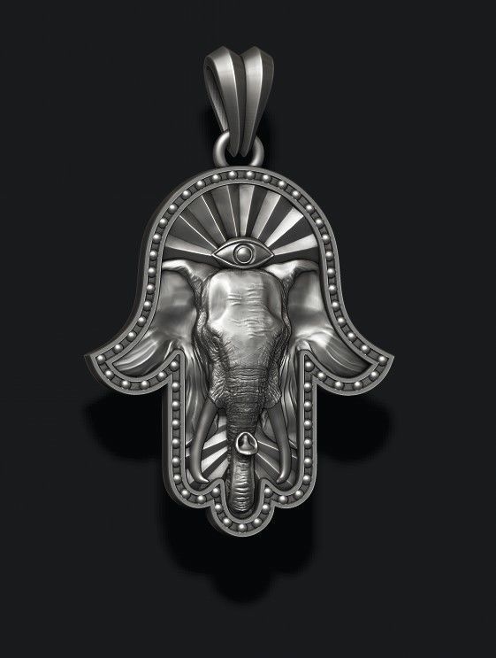 Hamsa pendants pack 3D print model_10