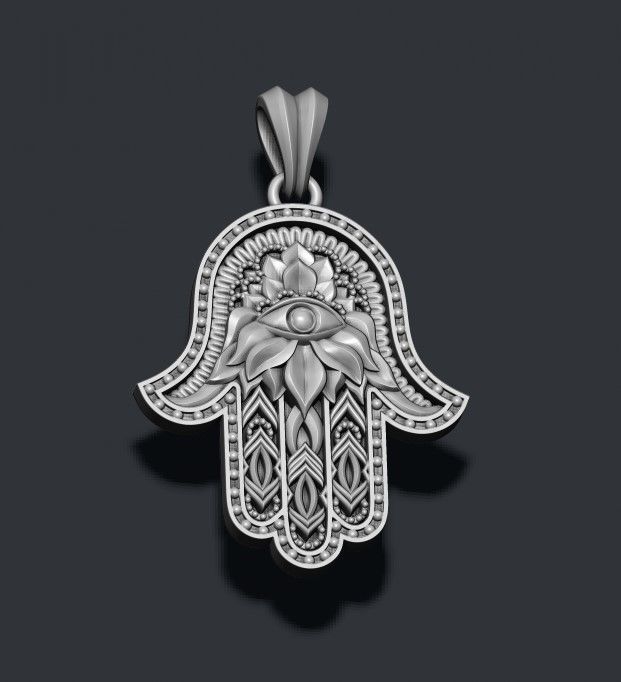 Hamsa pendants pack 3D print model_11