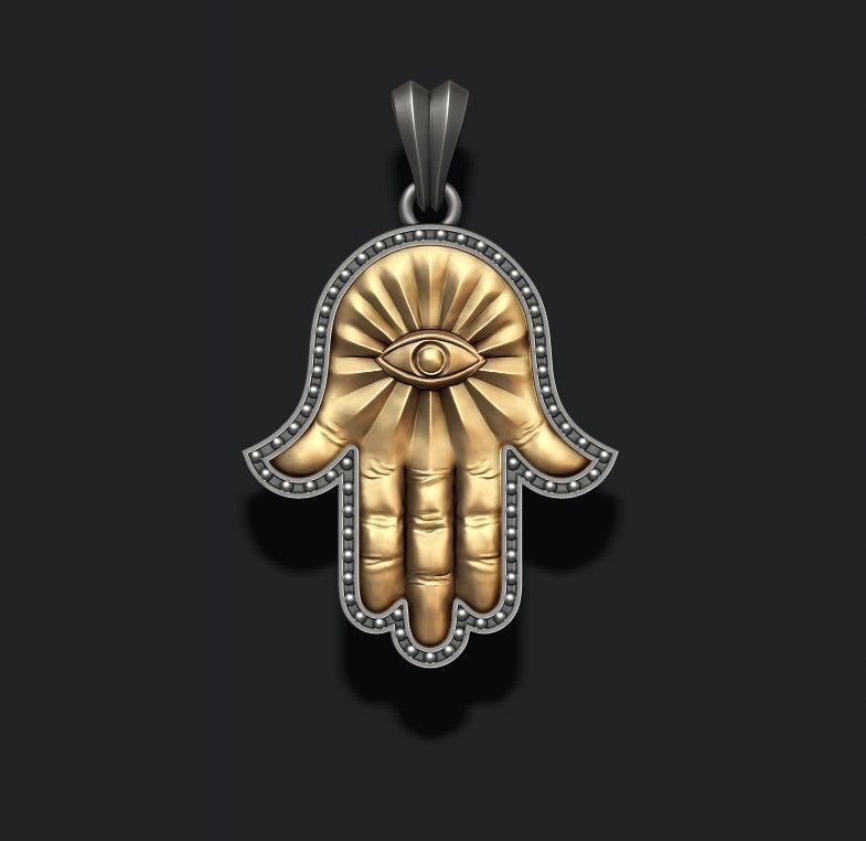 Hamsa pendants pack 3D print model_13