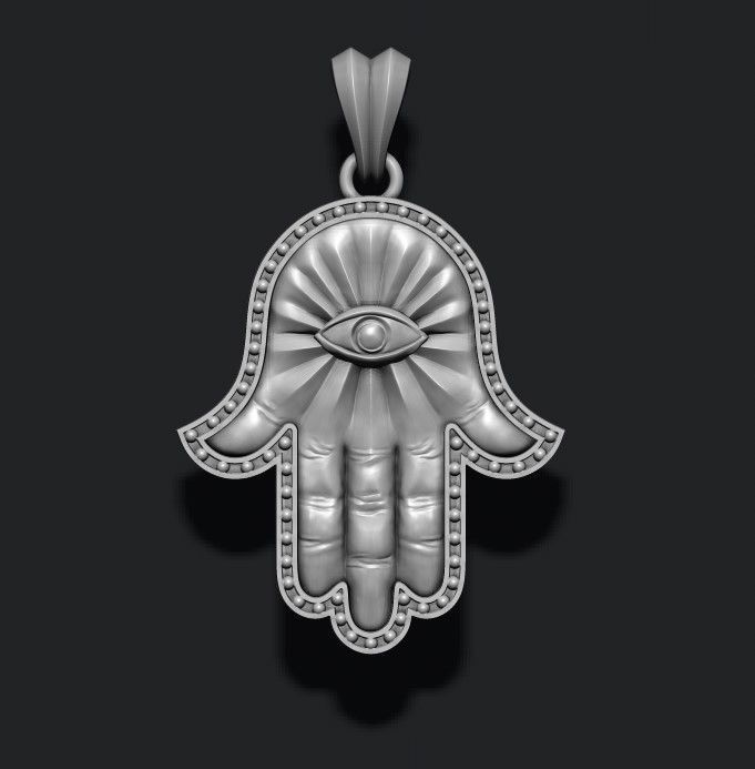 Hamsa pendants pack 3D print model_16