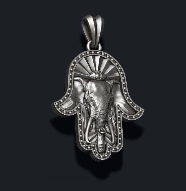 Hamsa pendants pack 3D print model_14