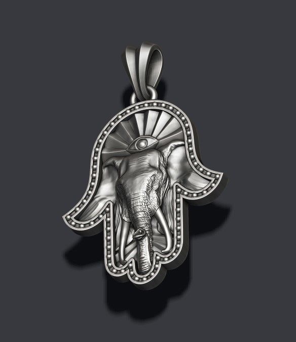 Hamsa pendants pack 3D print model_8