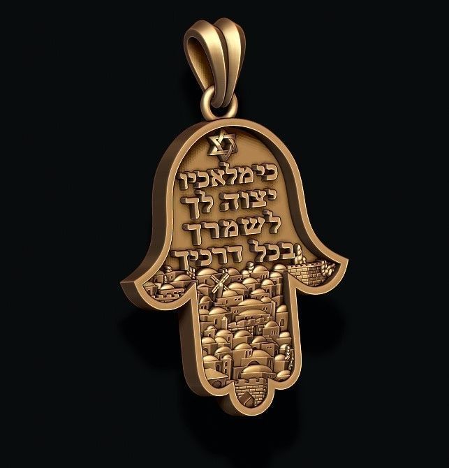 Hamsa pendants pack 3D print model_4