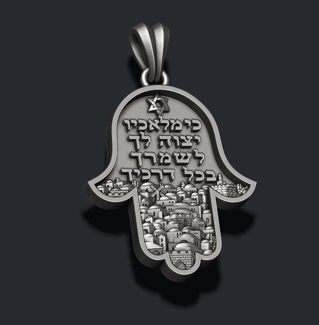 Hamsa pendants pack 3D print model_9