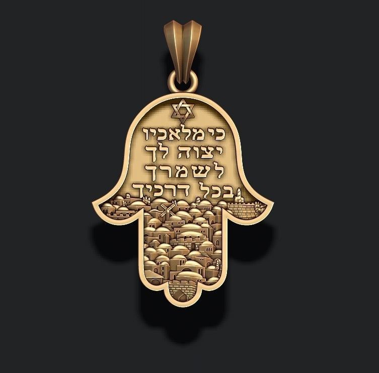 Hamsa pendants pack 3D print model_12