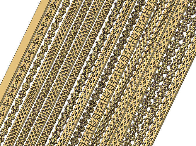 Moucharabih pattern perforated strips 3D print model