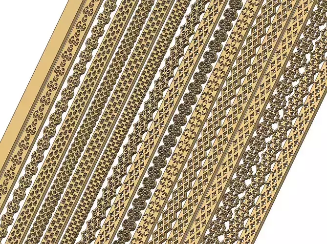 Moucharabih pattern perforated strips 3D print model