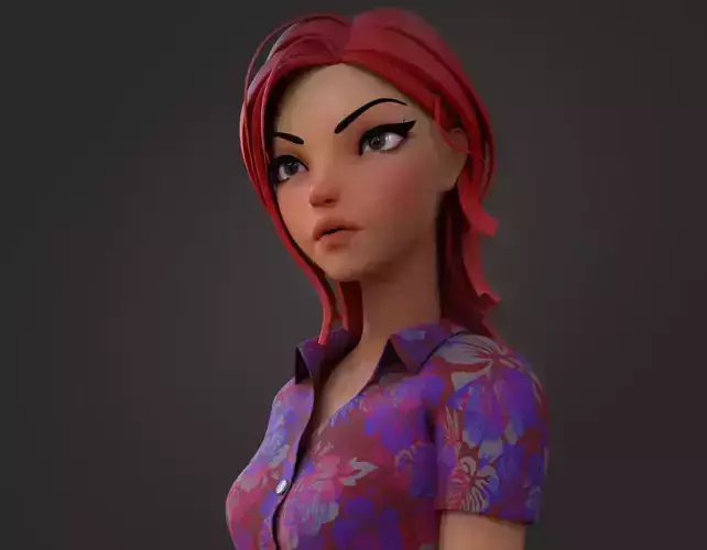 Violet ver 2 Cartoon Girl