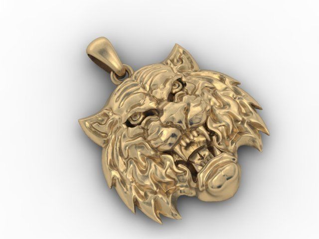 Tiger pendant model 3D print model_2