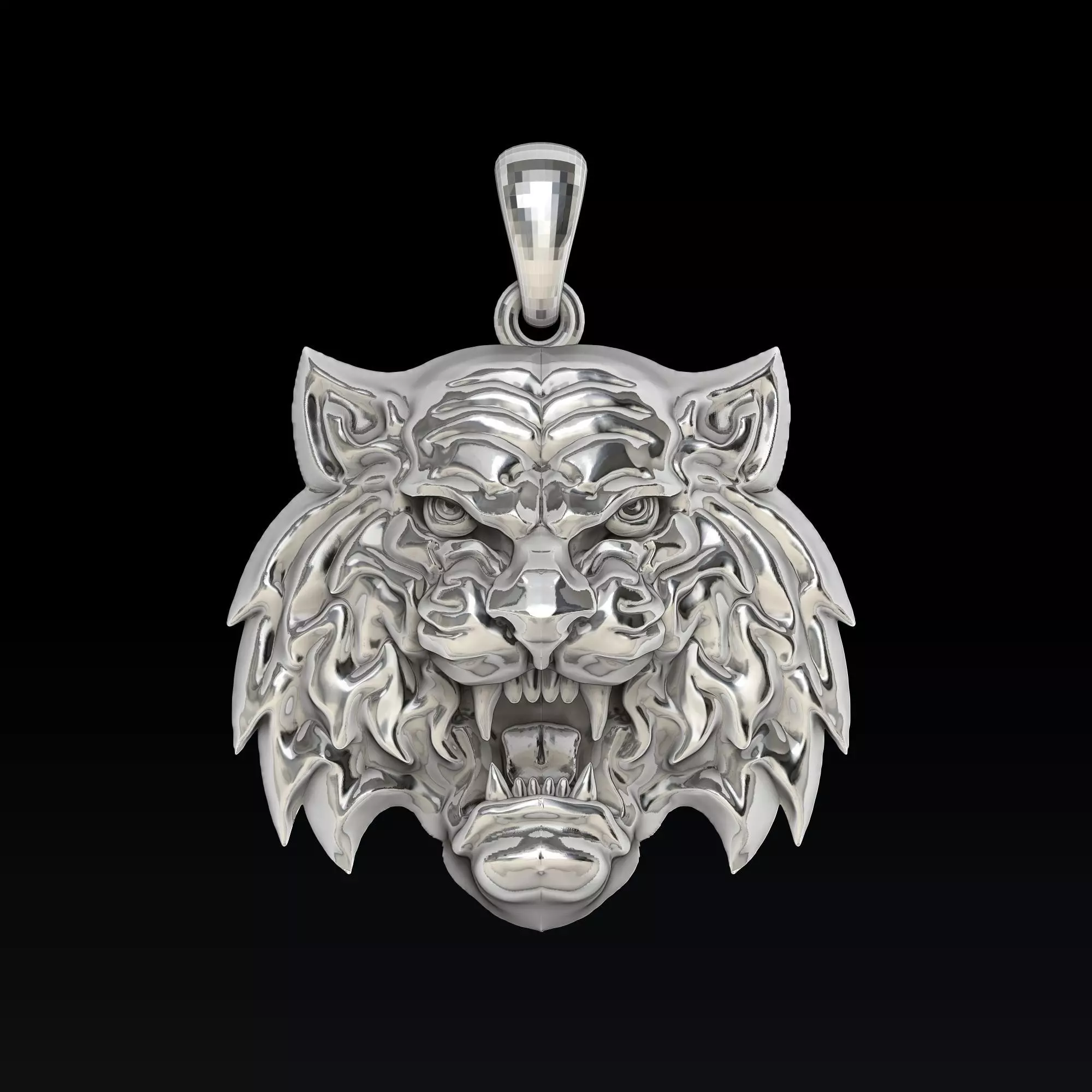 Tiger pendant model 3D print model_0
