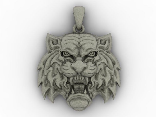 Tiger pendant model 3D print model_1