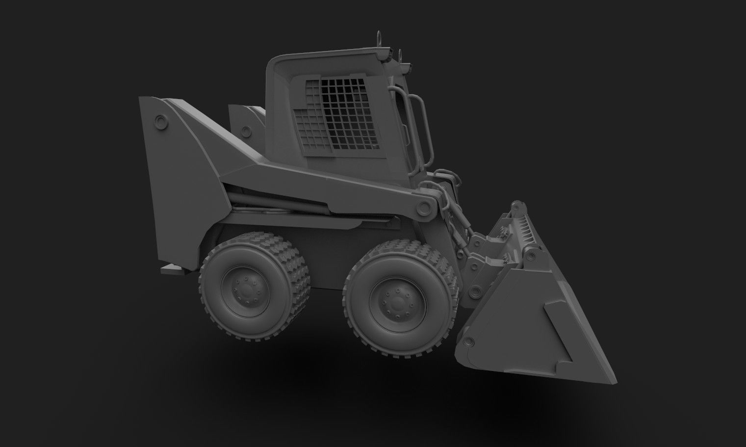 Working Machine Low-poly 3D model_7