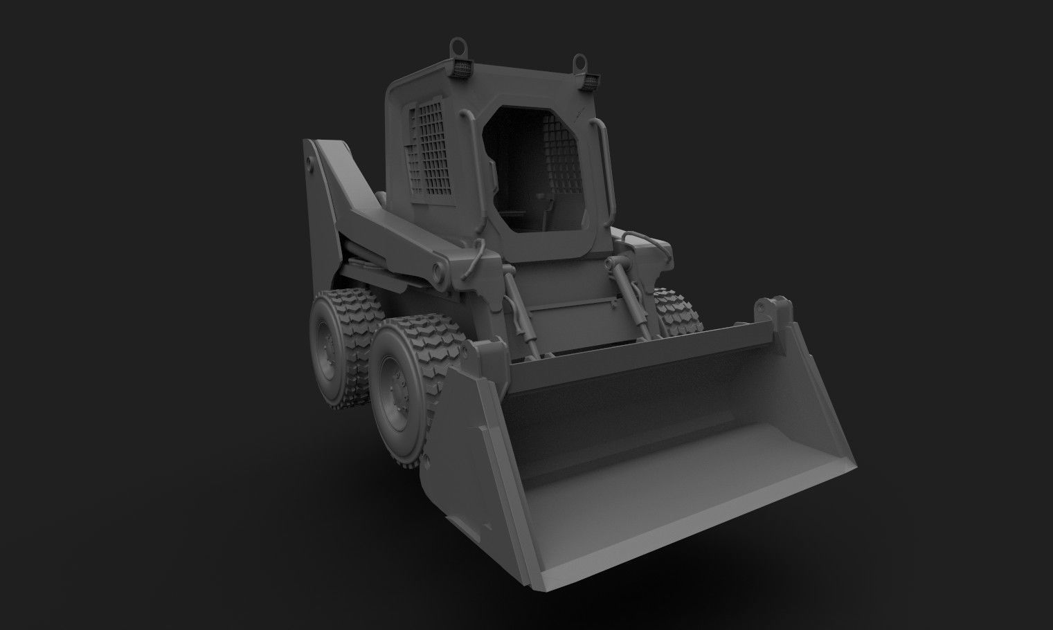 Working Machine Low-poly 3D model_4