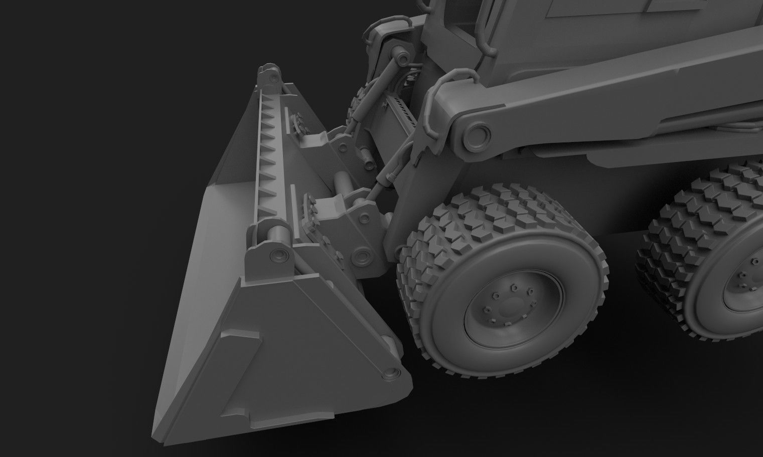 Working Machine Low-poly 3D model_3