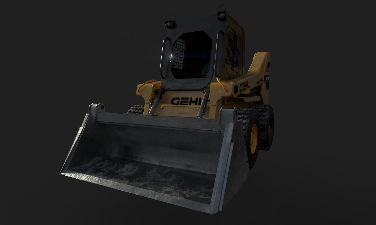 Working Machine Low-poly 3D model_2