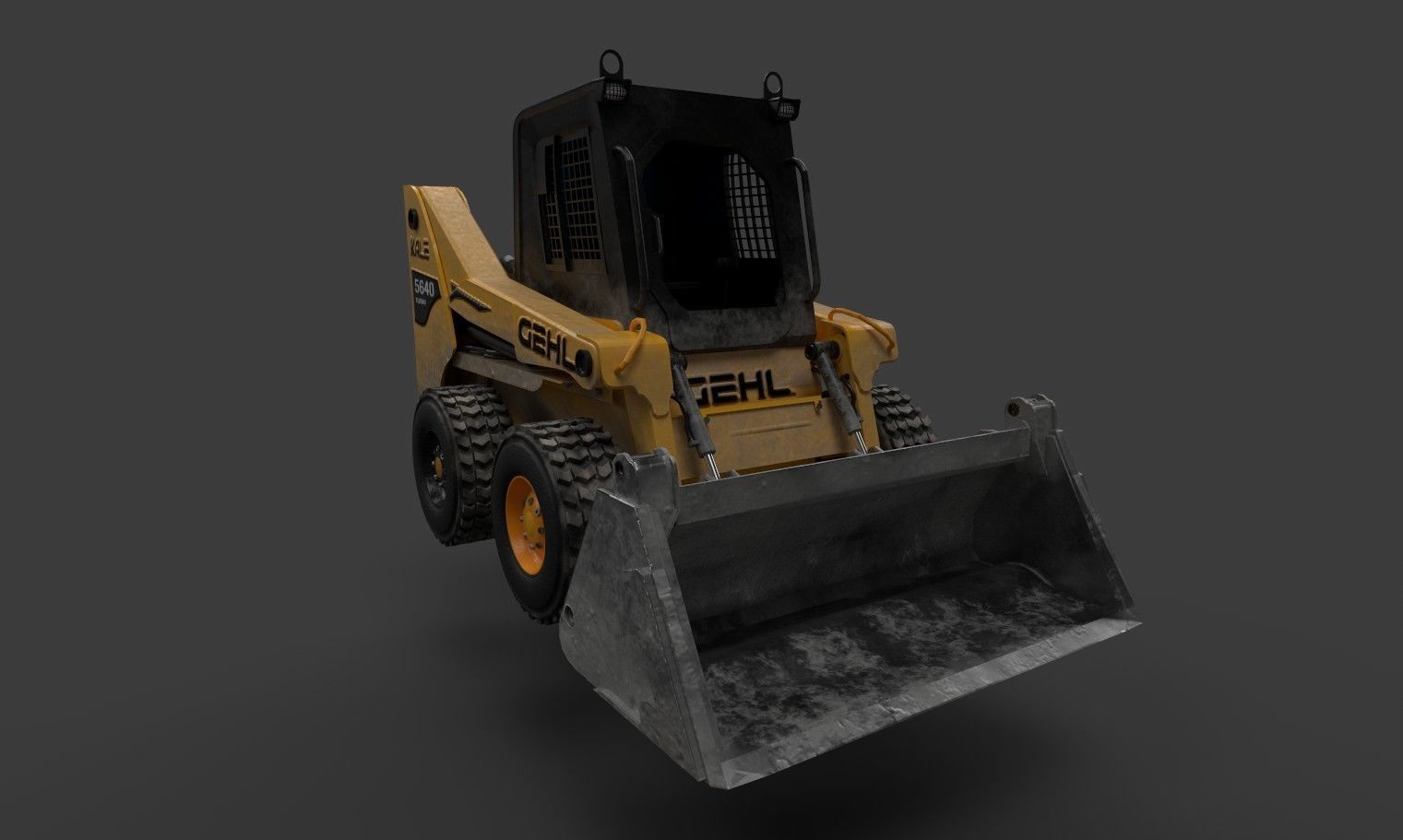 Working Machine Low-poly 3D model_6