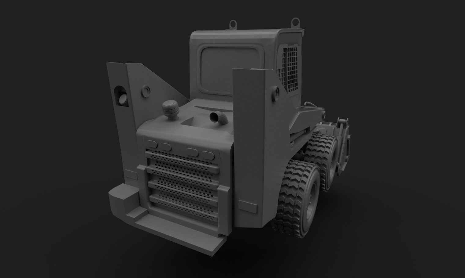 Working Machine Low-poly 3D model_5