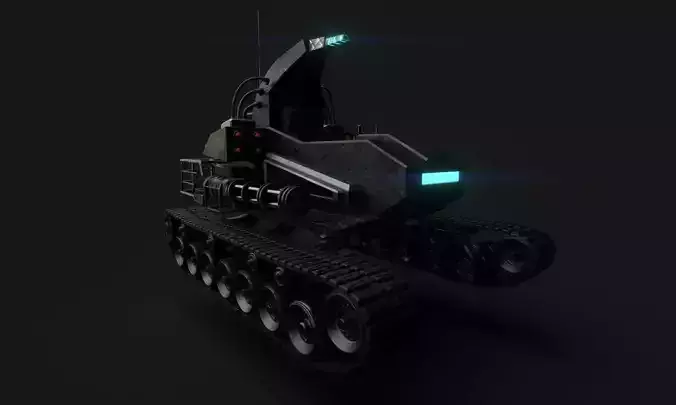 Cybertank futuristic vehicle Low-poly 3D model