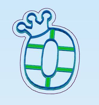 Numbers with Crown Cookie Cutter Set 3D print model_2