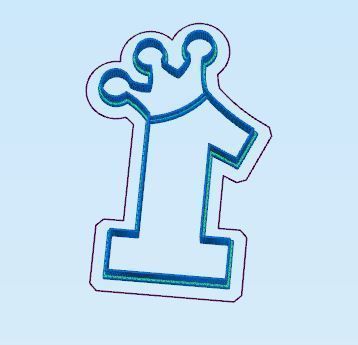 Numbers with Crown Cookie Cutter Set 3D print model_3