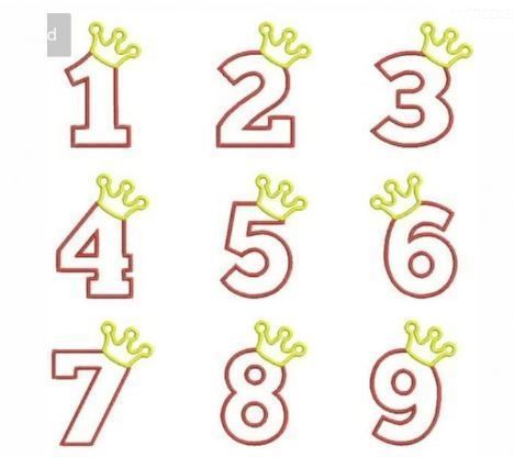 Numbers with Crown Cookie Cutter Set 3D print model_1