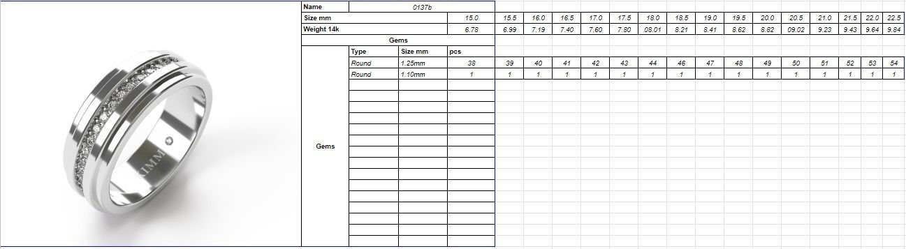 Ring 0137 Woman all sizes 3D print model_1