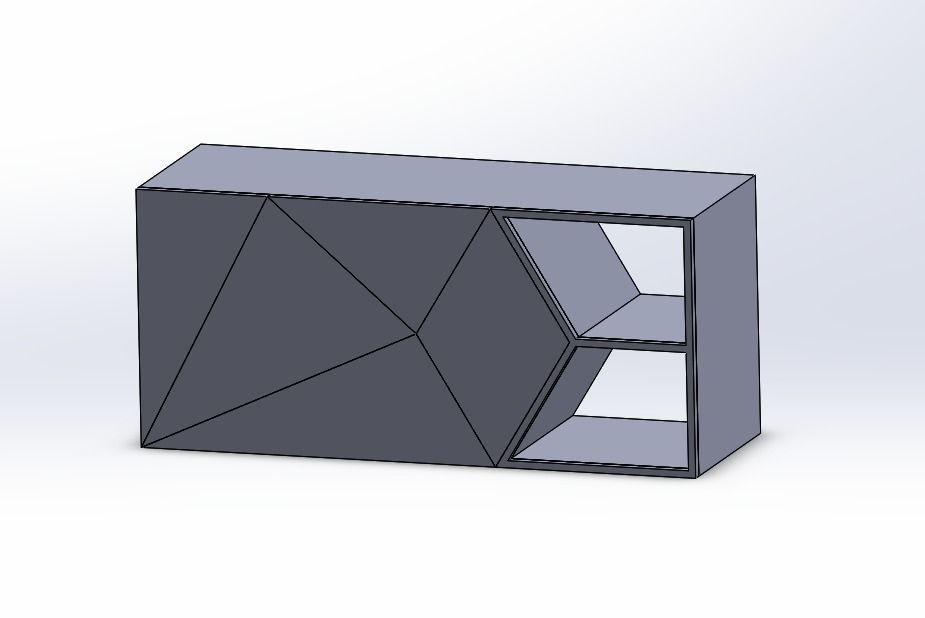 furniture rectangular box with two triangles Free 3D model_0