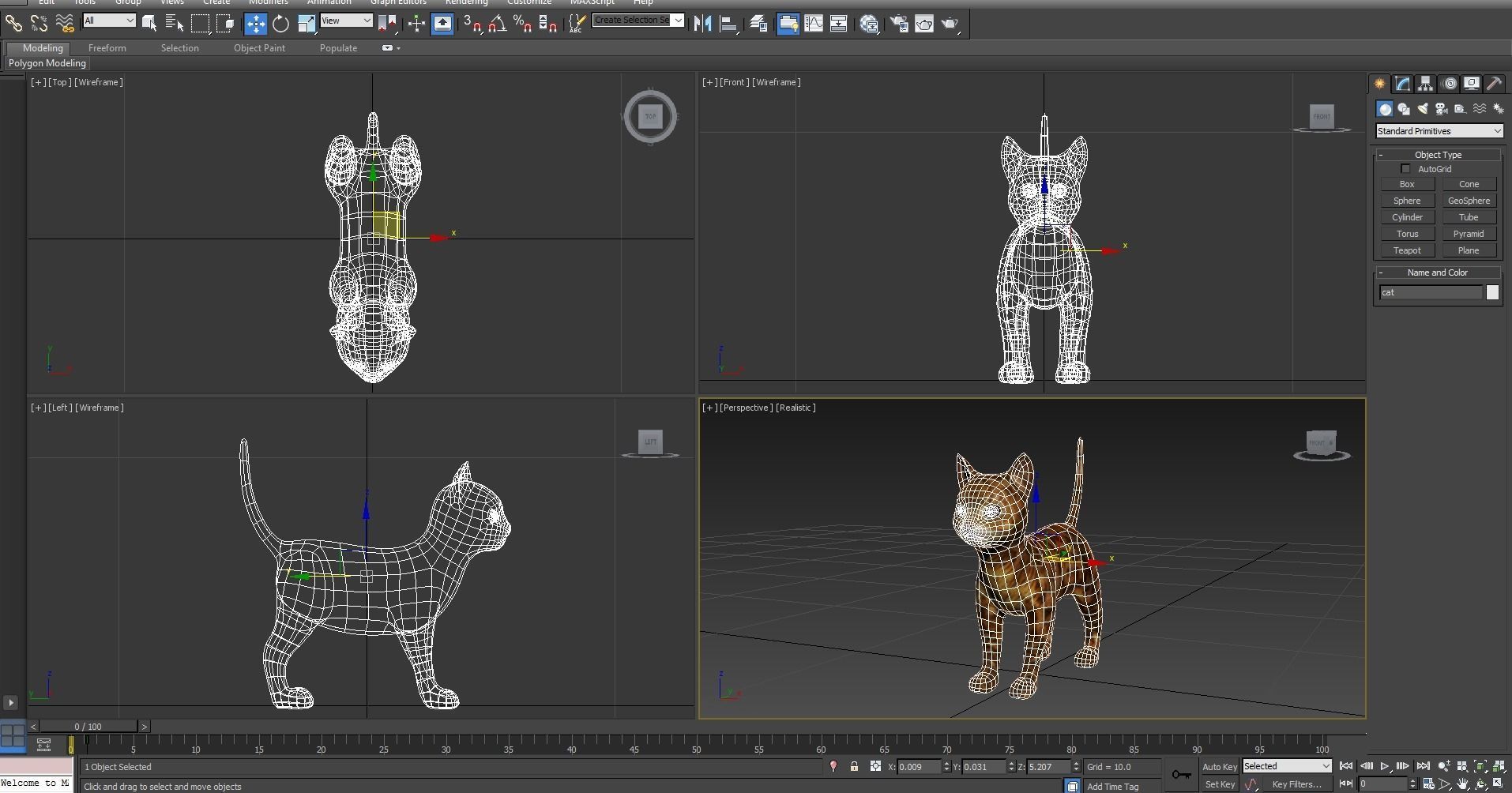 3d Pet Cat low poly Low-poly 3D model_10