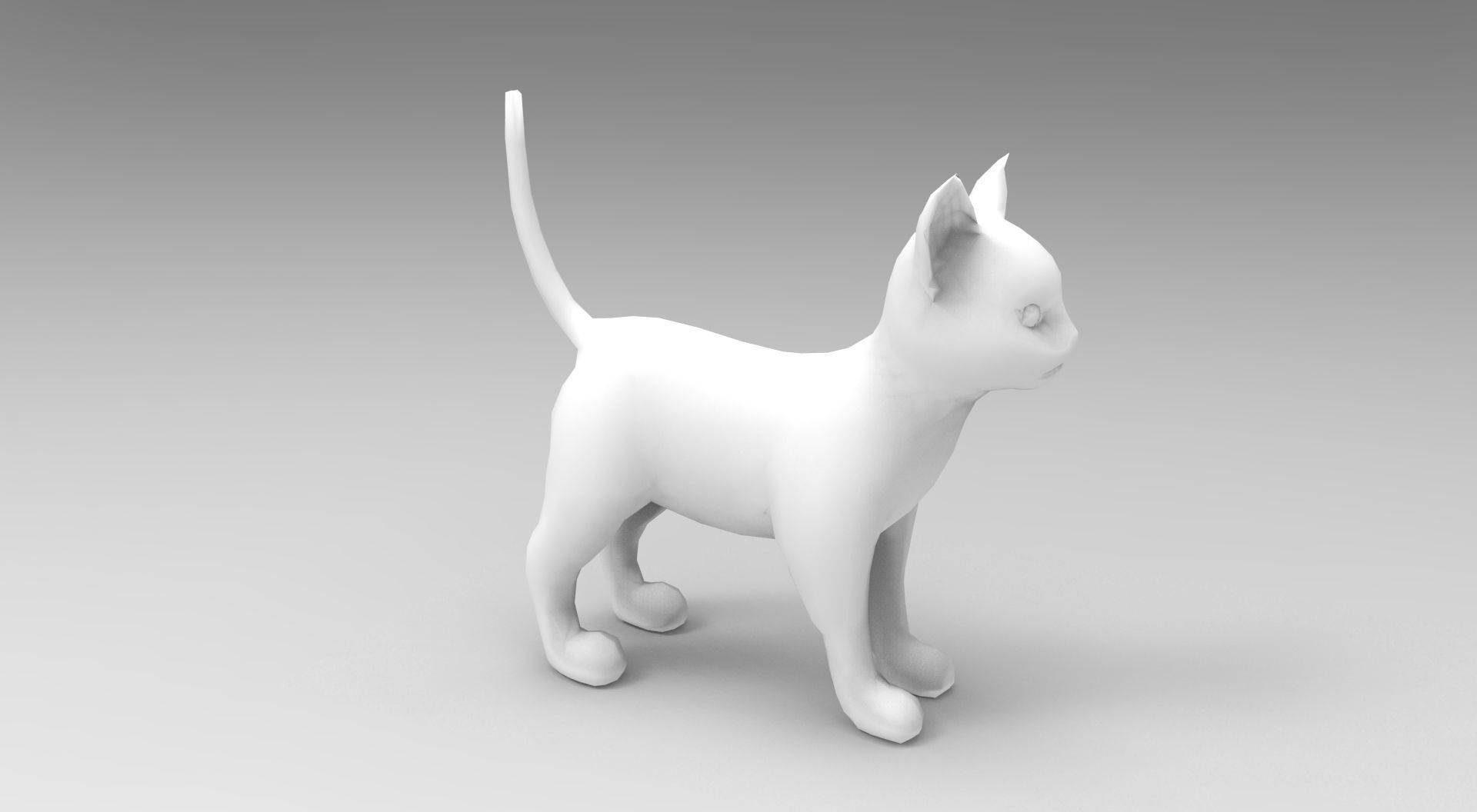 3d Pet Cat low poly Low-poly 3D model_13
