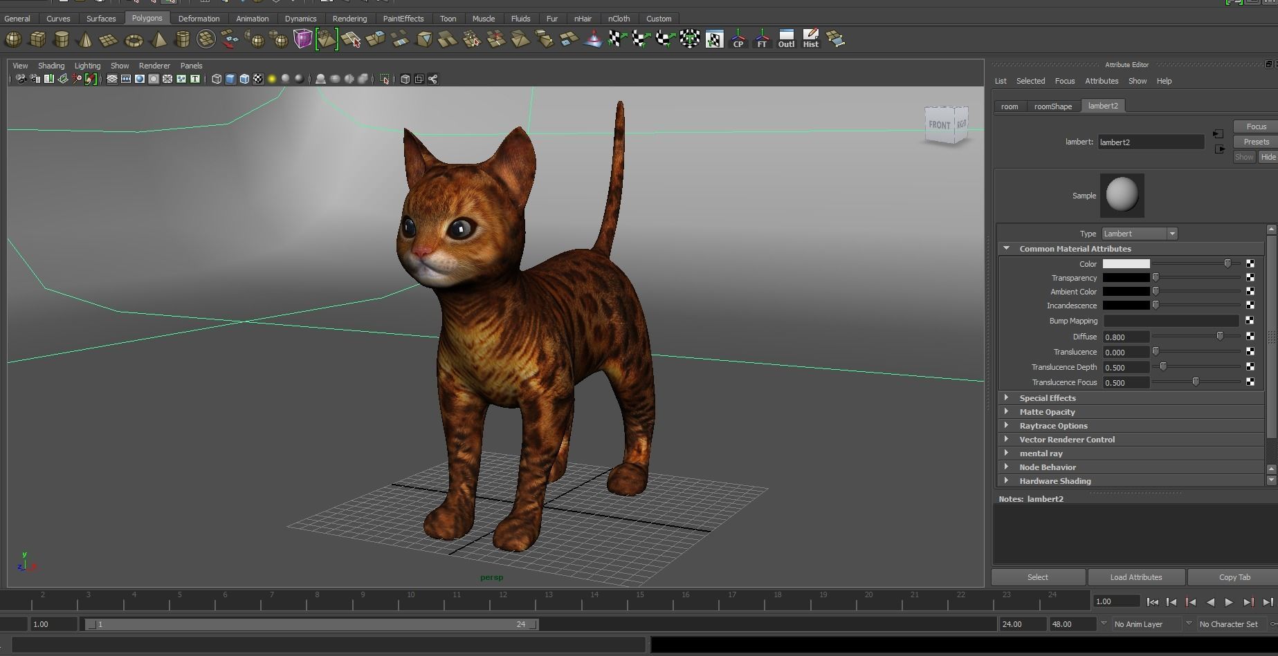 3d Pet Cat low poly Low-poly 3D model_24
