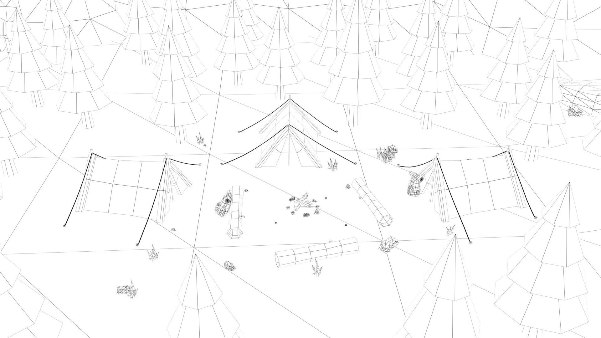 Cartoon Outdoor Environment Set 3D Model Collection_3