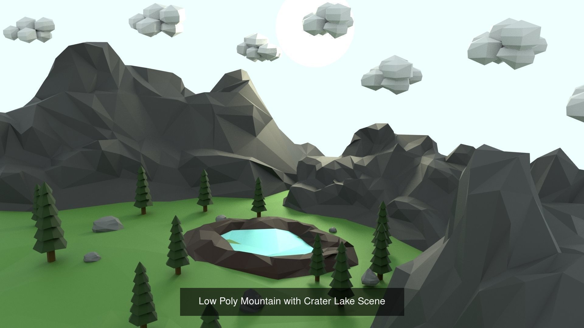 Cartoon Outdoor Environment Set 3D Model Collection_8