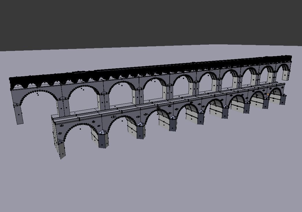 Pont du Gard Aqueduct Low-poly 3D model_5