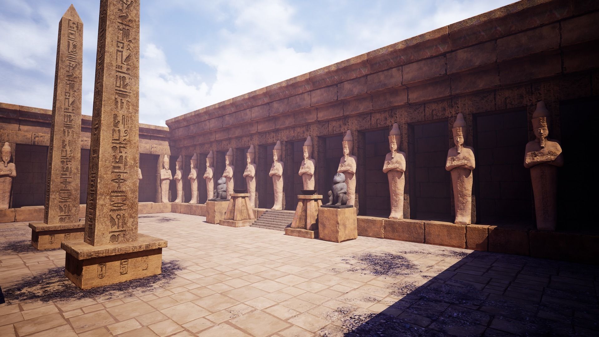 Modular Egyptian Temple Low-poly 3D model_9