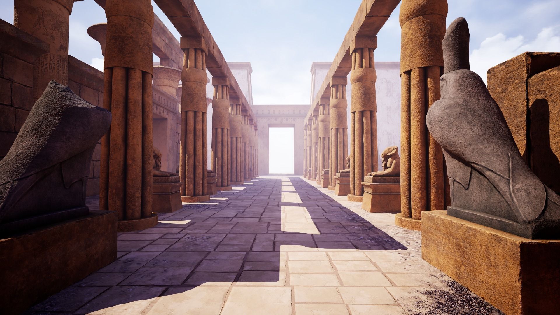 Modular Egyptian Temple Low-poly 3D model_10