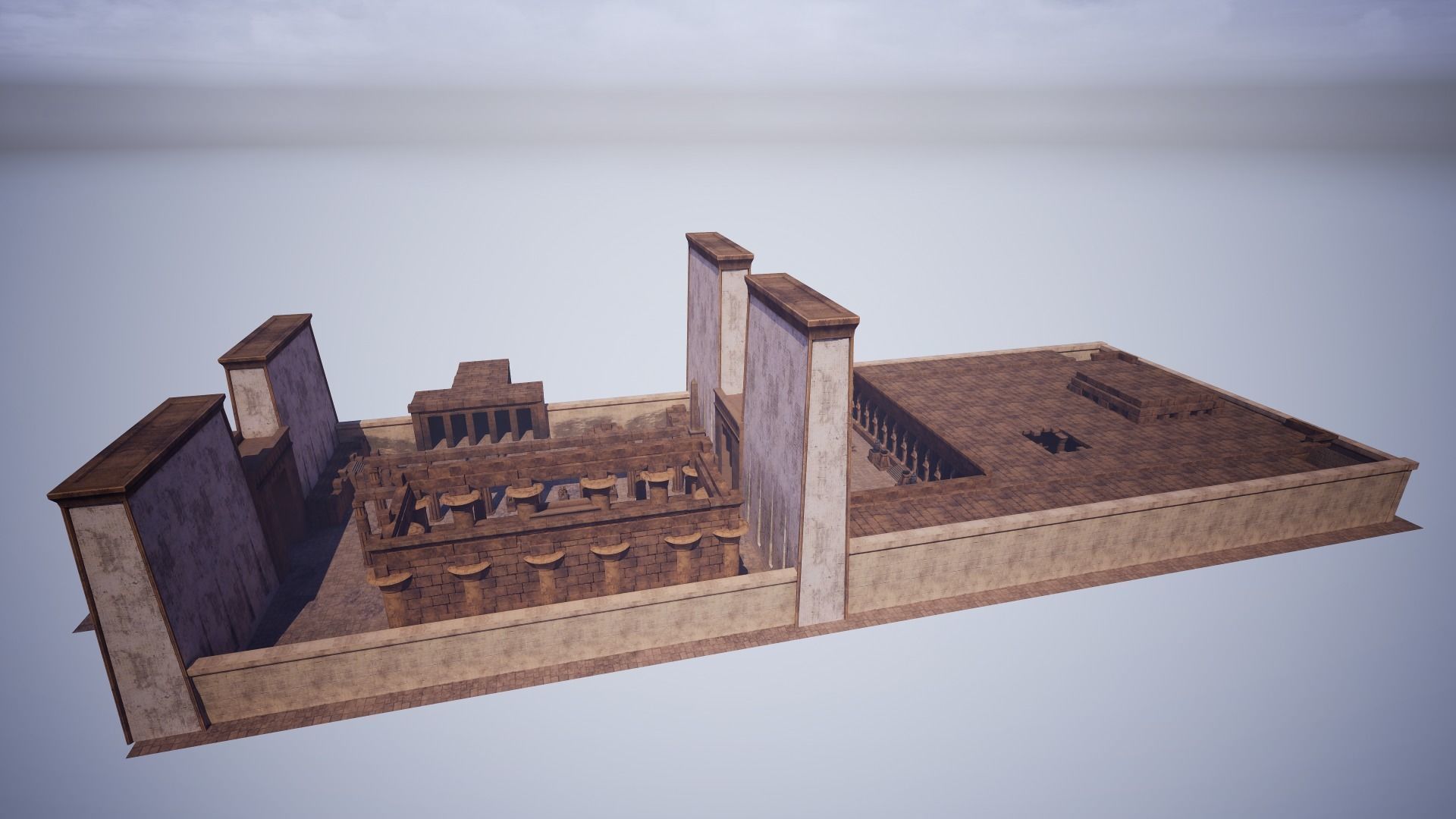 Modular Egyptian Temple Low-poly 3D model_15