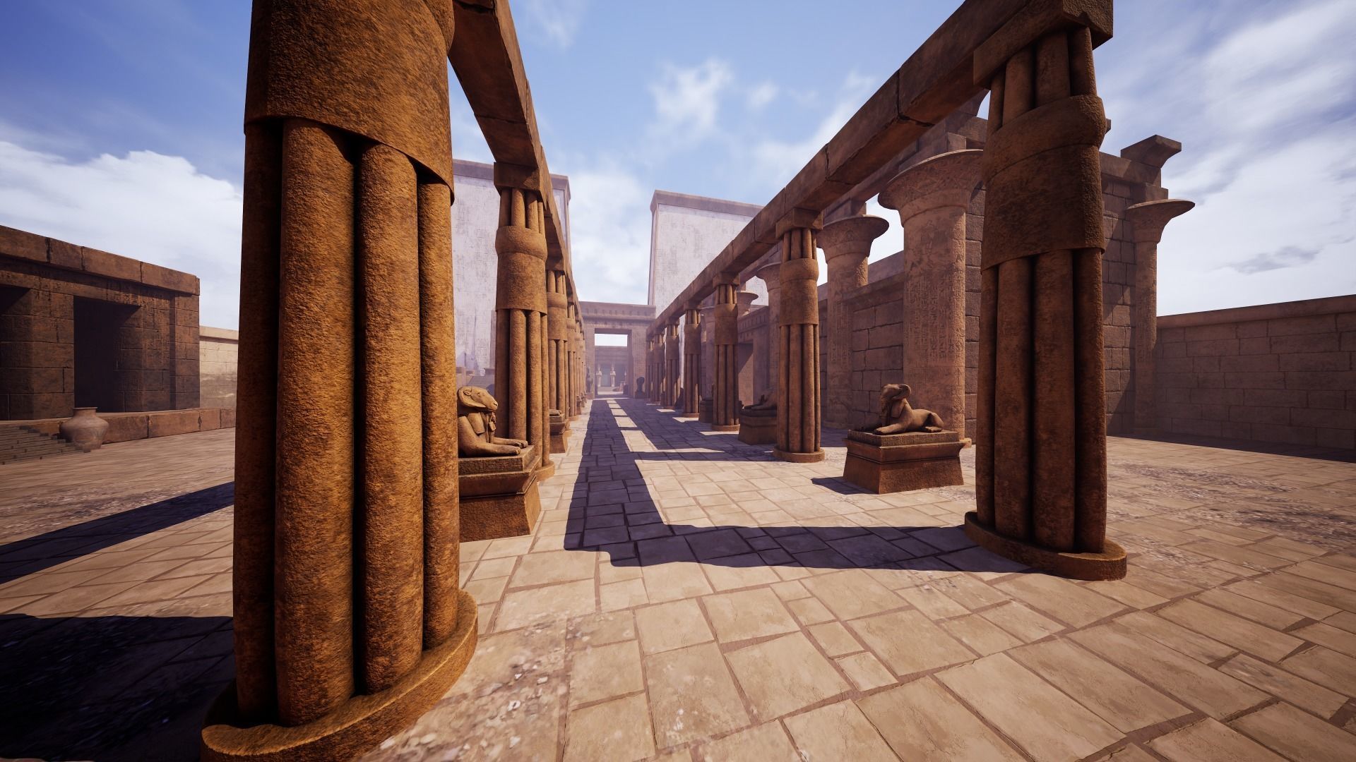 Modular Egyptian Temple Low-poly 3D model_3