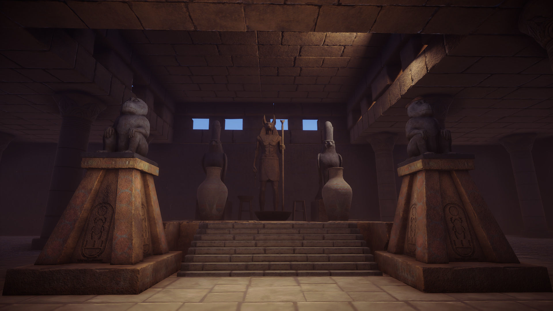 Modular Egyptian Temple Low-poly 3D model_13