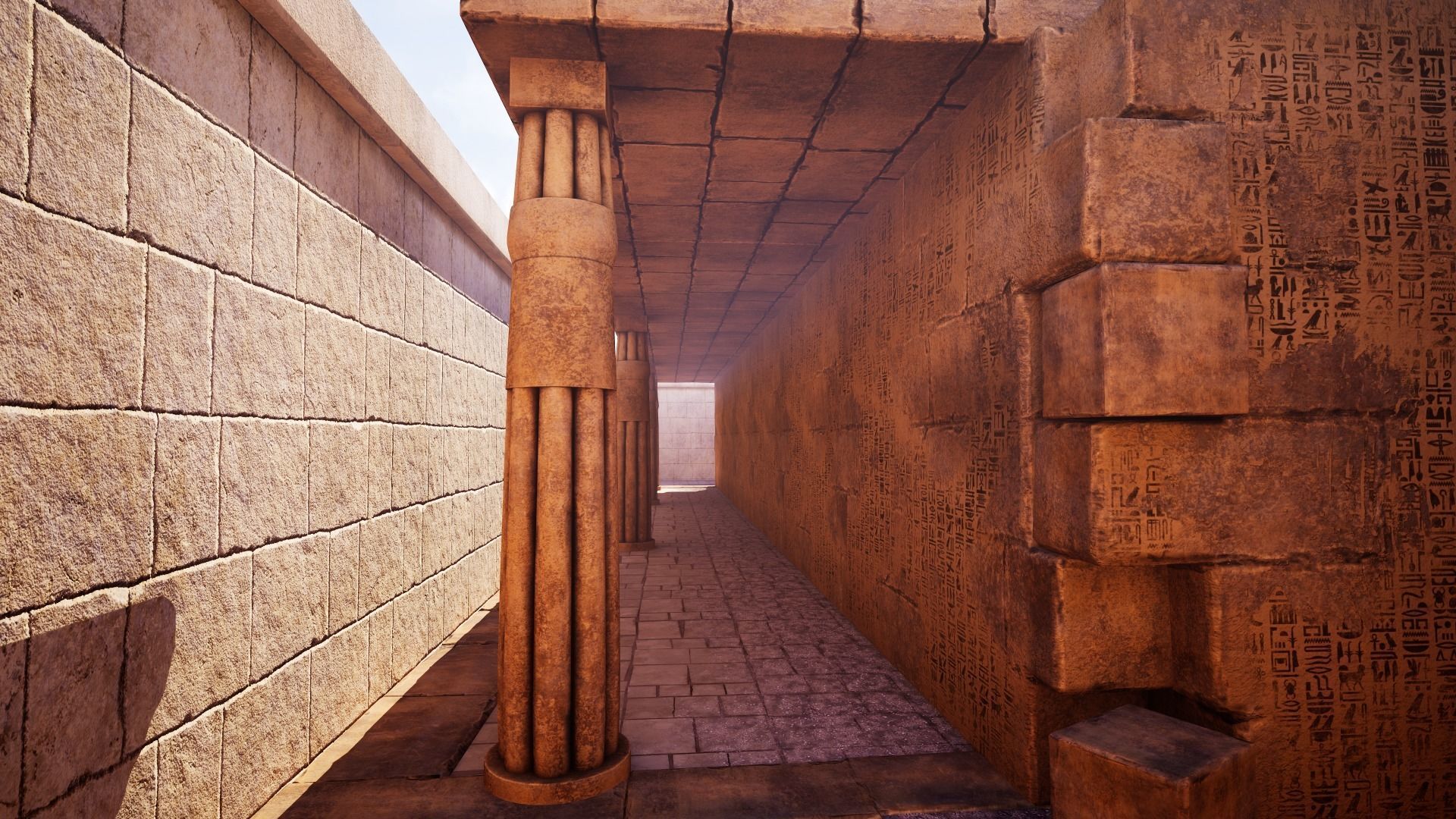 Modular Egyptian Temple Low-poly 3D model_8