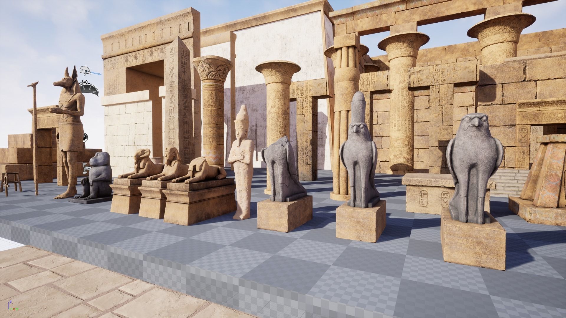 Modular Egyptian Temple Low-poly 3D model_17