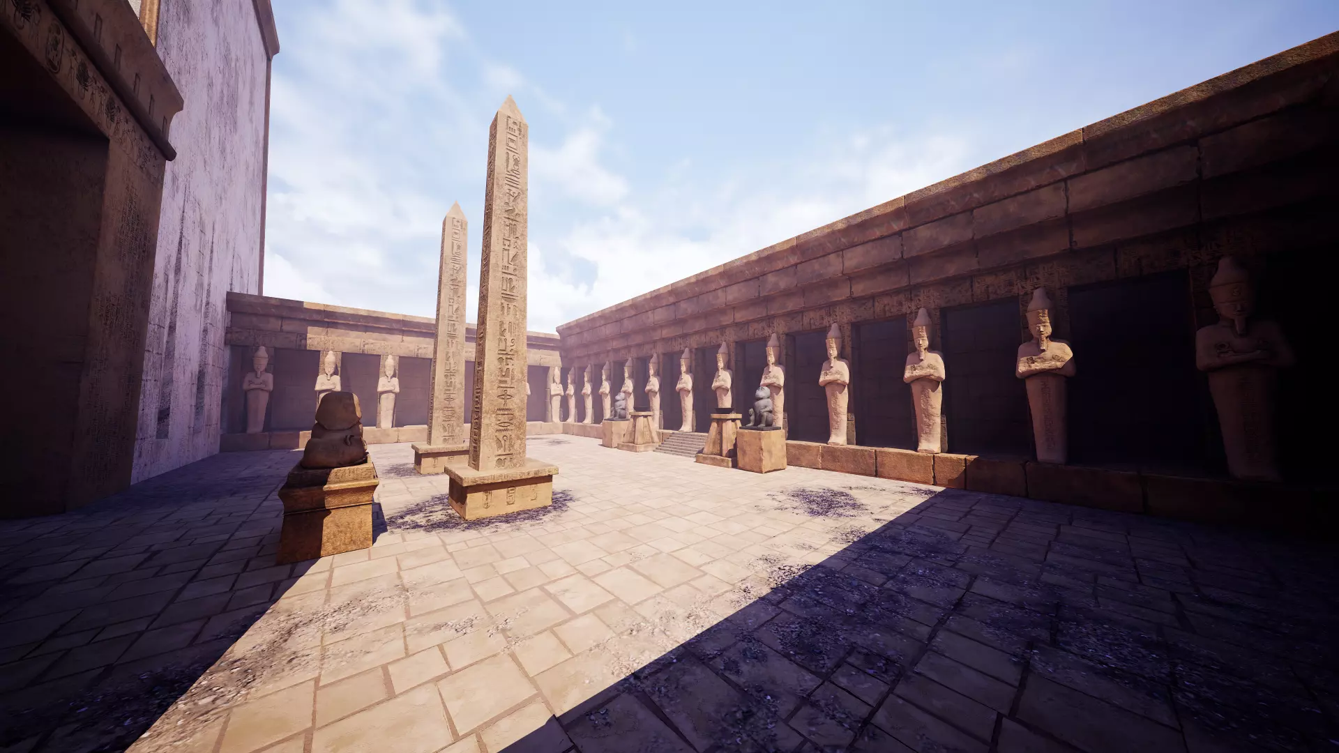 Modular Egyptian Temple Low-poly 3D model_0