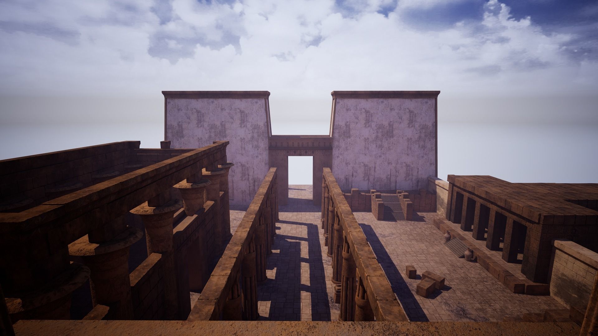 Modular Egyptian Temple Low-poly 3D model_12