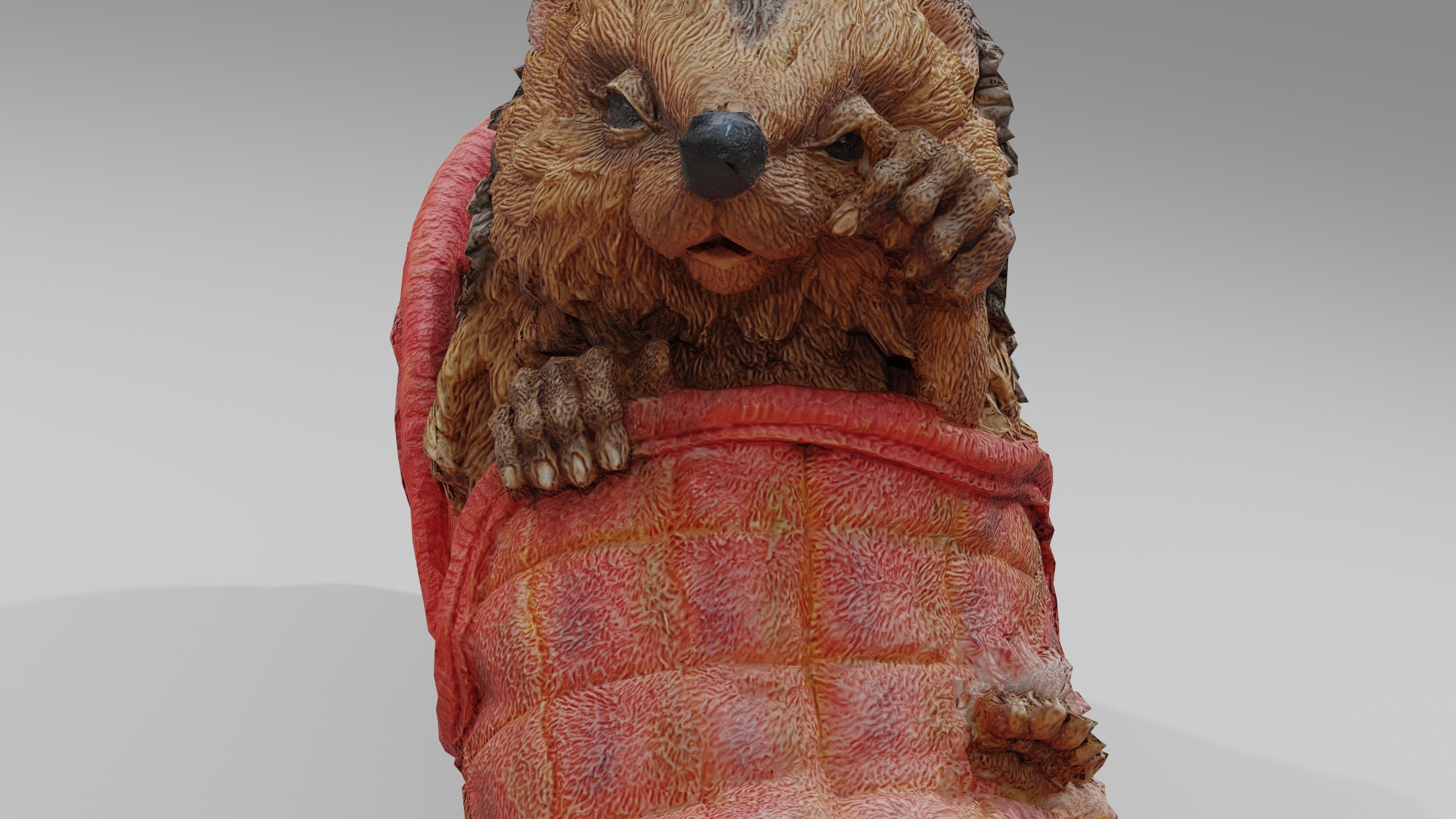 Hedgehog in a Shoe Low-poly 3D model_6