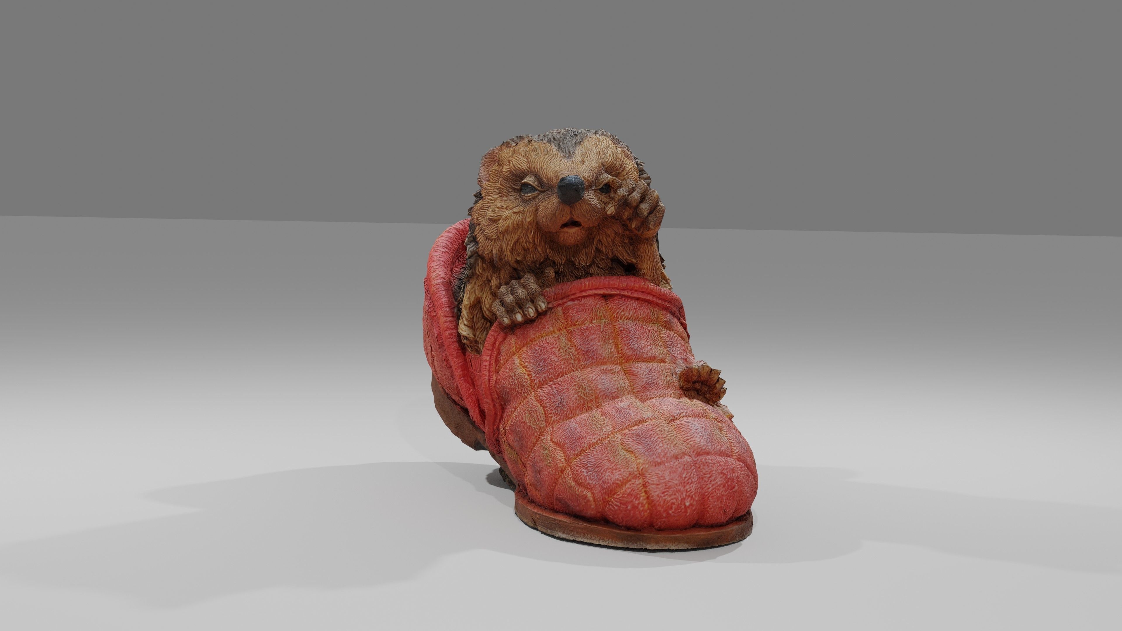 Hedgehog in a Shoe Low-poly 3D model_2