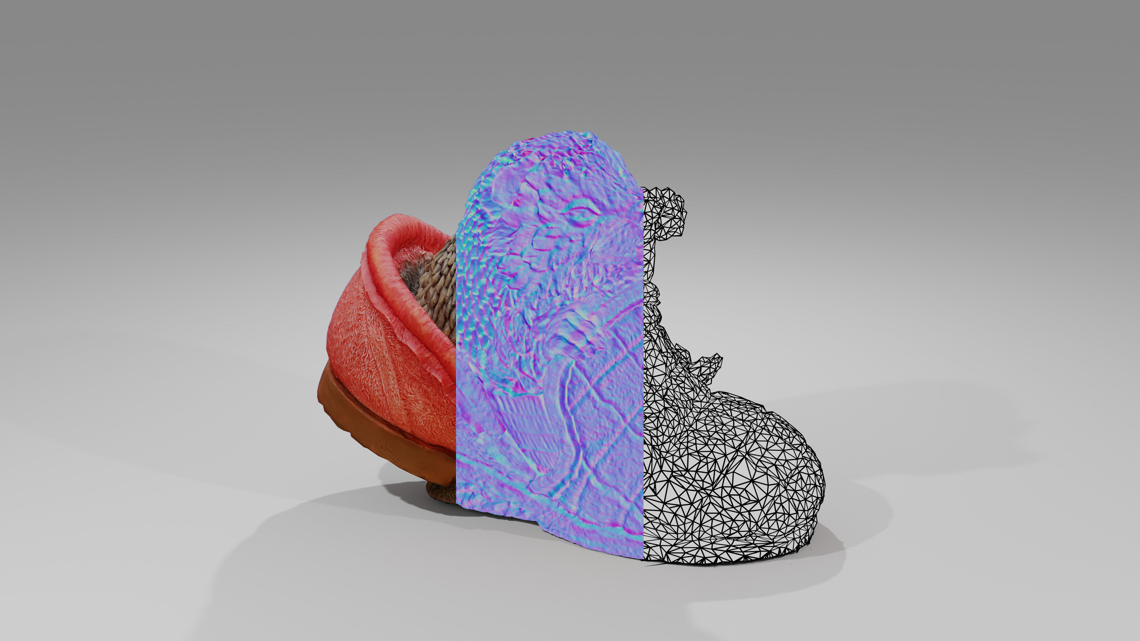 Hedgehog in a Shoe Low-poly 3D model_1