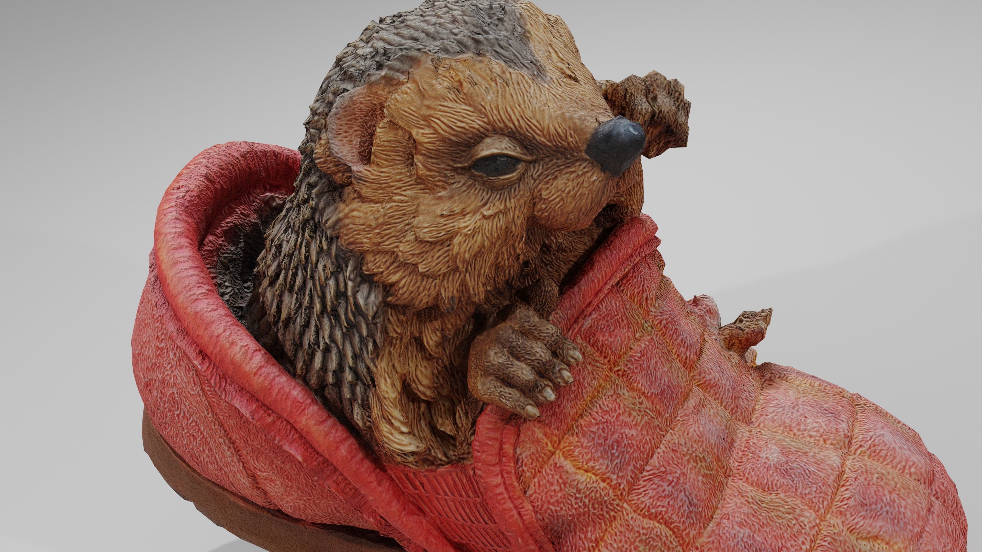 Hedgehog in a Shoe Low-poly 3D model_5