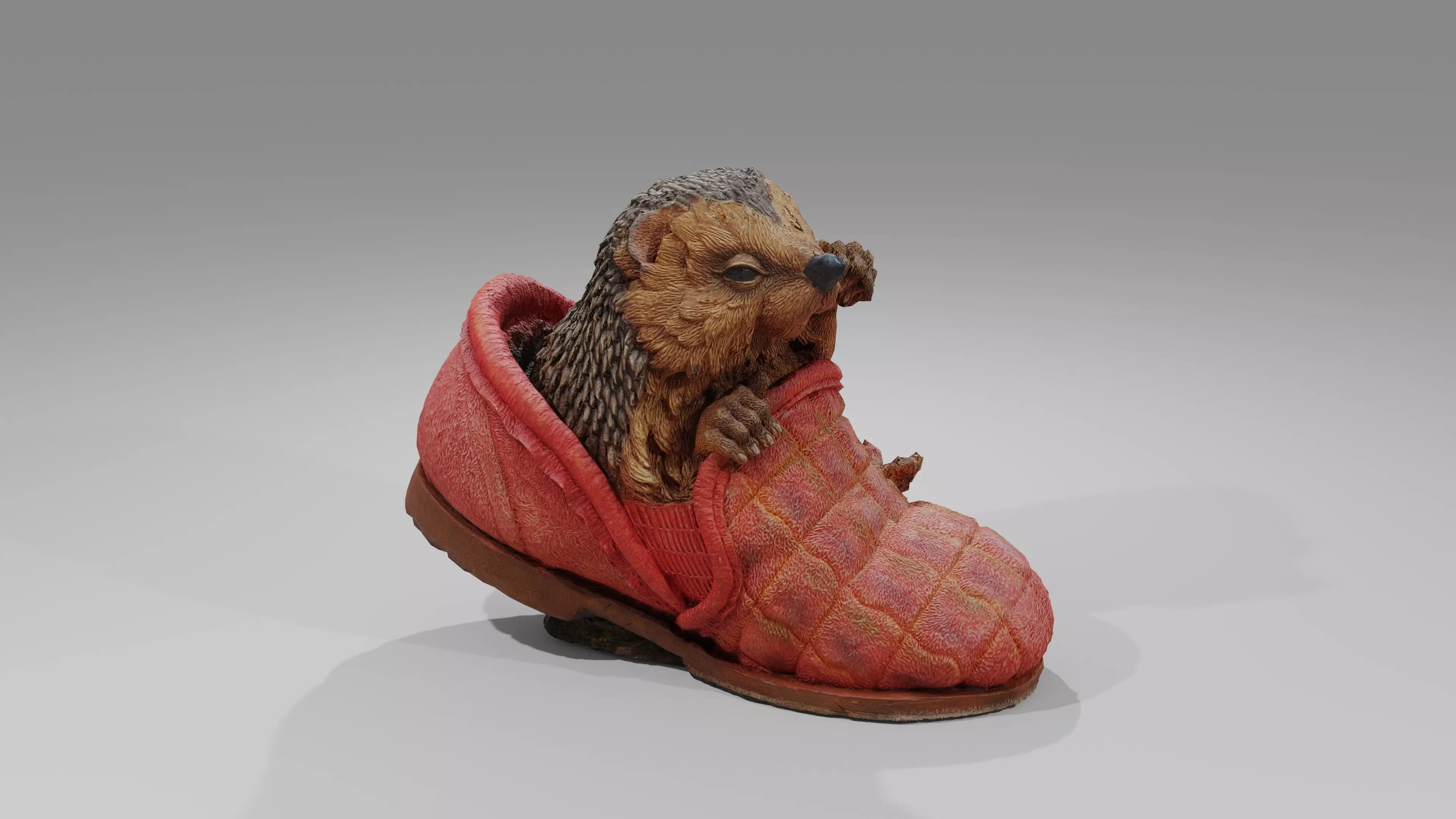 Hedgehog in a Shoe Low-poly 3D model_0