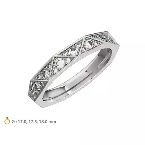 N123 Geometric style Diamond Ring Signature