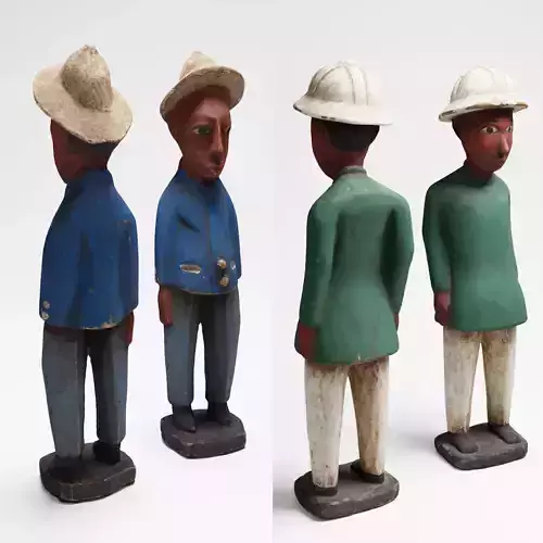 Two African wood sculptures 3d scan