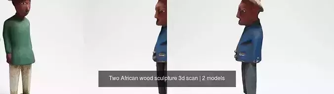 Two African wood sculptures 3d scan